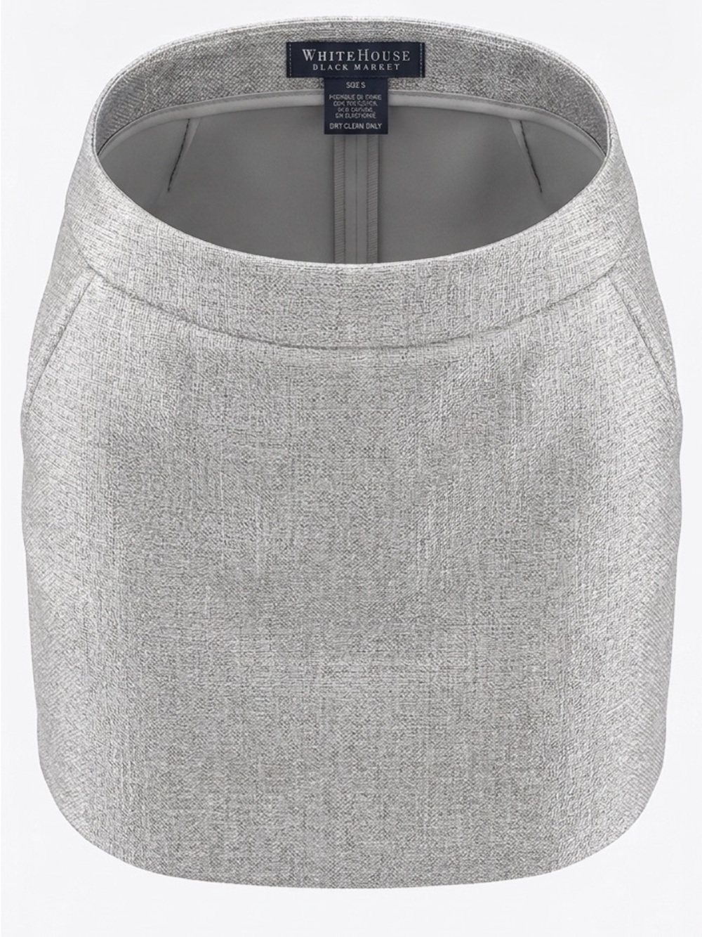 White House Black Market Silver Metallic Mini Skirt | Size 4 | Textured Career
